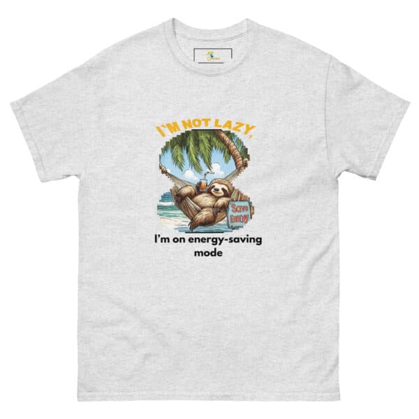 'I'm Not Lazy, I'm on Energy Saving Mode' Sloth Hammock T-Shirt - Image 11