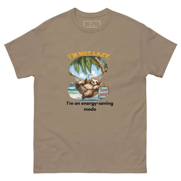 'I'm Not Lazy, I'm on Energy Saving Mode' Sloth Hammock T-Shirt - Image 7