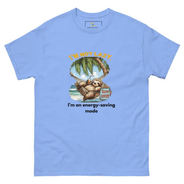 'I'm Not Lazy, I'm on Energy Saving Mode' Sloth Hammock T-Shirt - Image 9