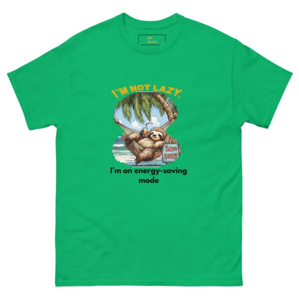 'I'm Not Lazy, I'm on Energy Saving Mode' Sloth Hammock T-Shirt - Image 8