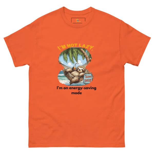 'I'm Not Lazy, I'm on Energy Saving Mode' Sloth Hammock T-Shirt - Image 6