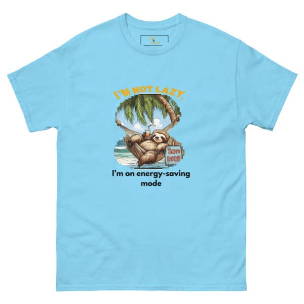 'I'm Not Lazy, I'm on Energy Saving Mode' Sloth Hammock T-Shirt - Image 10