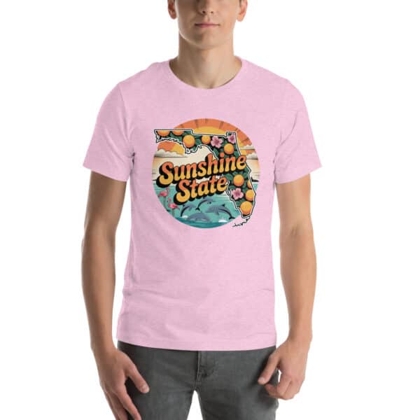 Sunshine State Retro Florida Map Tee – Oranges, Hibiscus & Coastal Wildlife - Image 2